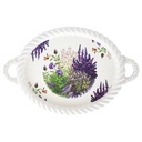 PLATEAU DECO PLASTIQUE OVAL AVEC POIGNEE COULEUR BLANC 51X34 CM DESIGN MIX