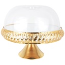 CLOCHE A GATEAU EN VERRE 32X26 CM MODELE OR