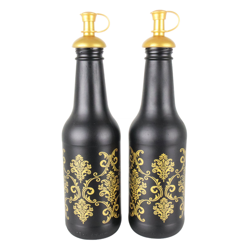 SET 2 BOUTEILLES HUILE EN VERRE 250 CC MIX DESIGNS