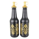 SET 2 BOUTEILLES HUILE EN VERRE 250 CC MIX DESIGNS