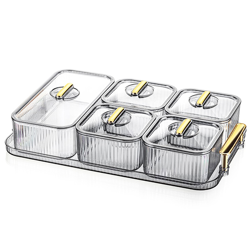SET PETIT DEJEUNER 6 PIECES PLASTIQUE MAT FINITION OR 31X20X6 CM