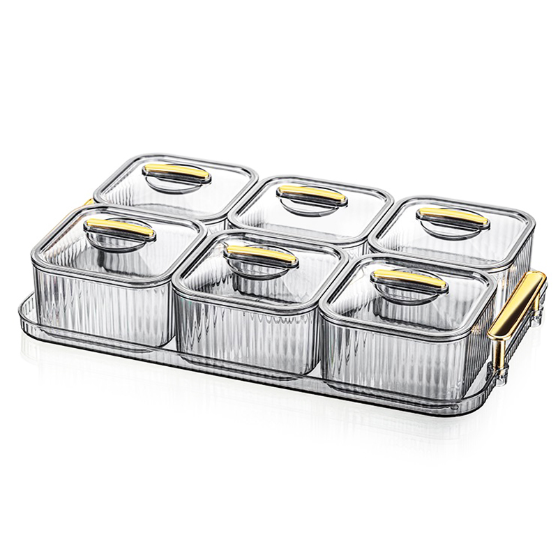 SET PETIT DEJEUNER 7 PIECES PLASTIQUE MAT FINITION OR 31X20X6 CM