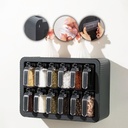 SET EPICE 12 PIECES AVEC SUPPORT MURAL (ADHESIF OU VICES) 33X23X15 CM PLASTIQUE COULEUR NOIR