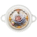 PLATEAU DECO PLASTIQUE 46X35 CM AVEC POIGNEE COULEUR BLANC DESIGNS MIX