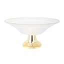 PRESENTOIR VERRE AVEC PIED PLASTIQUE OR 30X16CM 