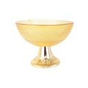 PRESENTOIR VERRE AVEC PIED PLASTIQUE OR 20X16CM 