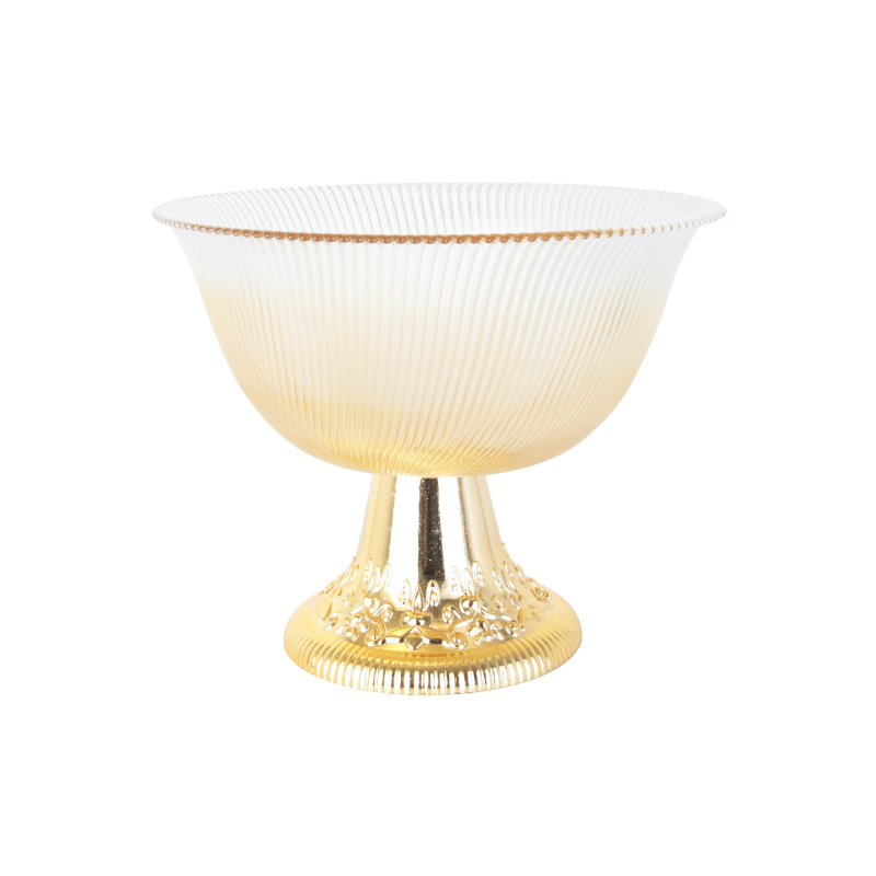 PRESENTOIR VERRE AVEC PIED PLASTIQUE OR 20X16CM 