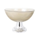 PRESENTOIR VERRE AVEC PIED PLASTIQUE OR 20X16CM 