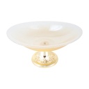 PRESENTOIR VERRE AVEC PIED PLASTIQUE OR 30X13CM 
