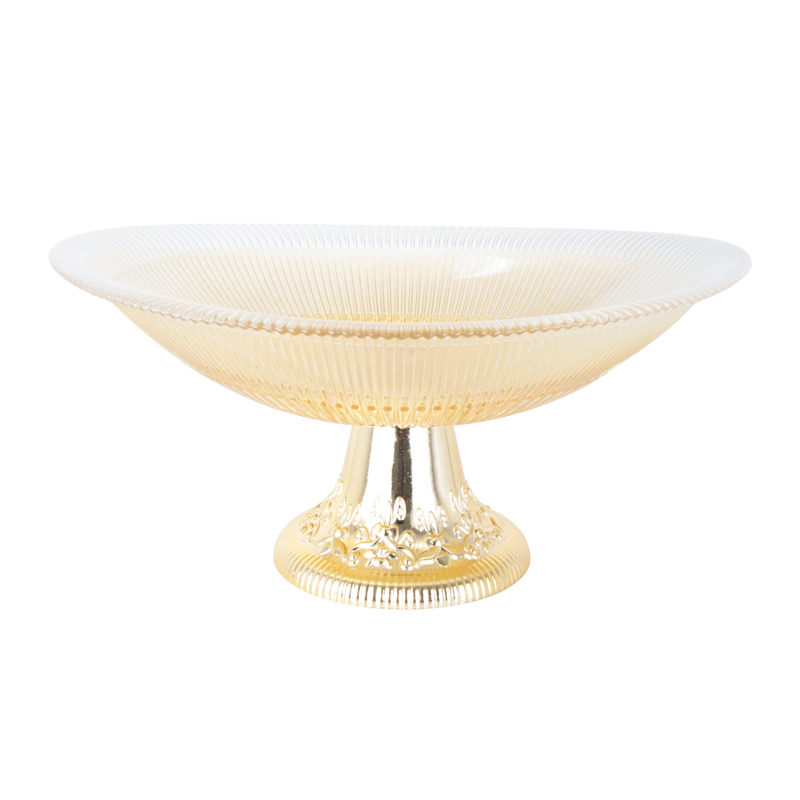 PRESENTOIR VERRE AVEC PIED PLASTIQUE OR 30X13CM 