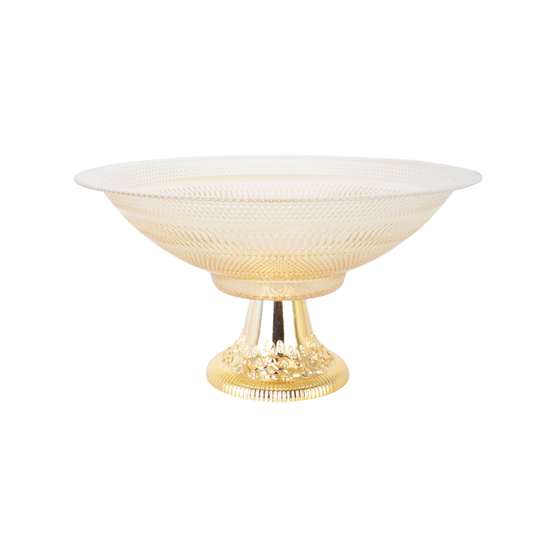 PRESENTOIR VERRE AVEC PIED PLASTIQUE OR 30X15 CM 