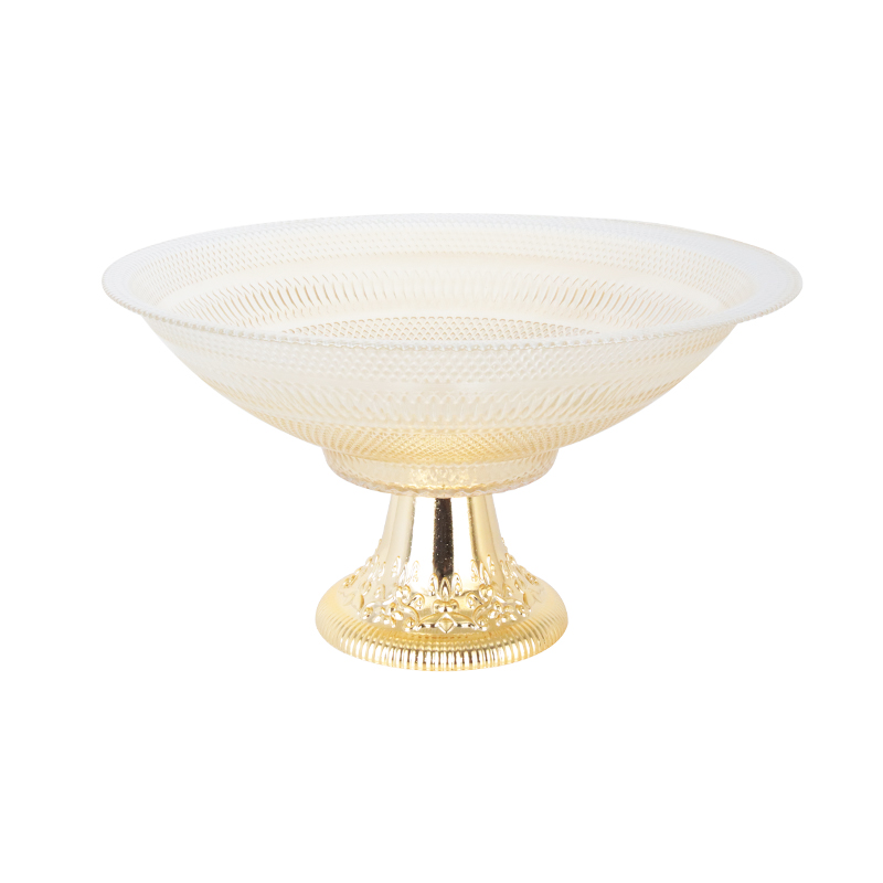 PRESENTOIR VERRE AVEC PIED PLASTIQUE OR 30X15 CM 