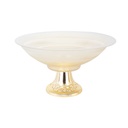 PRESENTOIR VERRE AVEC PIED PLASTIQUE OR 30X15 CM 