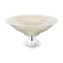PRESENTOIR VERRE AVEC PIED PLASTIQUE OR 30X16CM 