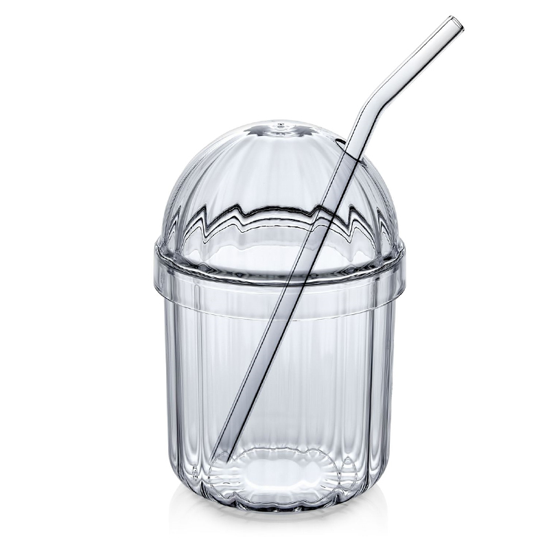 GOBELET CRYSTAL AVEC PAILLE 400 ML TRANSPARENT