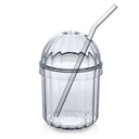GOBELET CRYSTAL AVEC PAILLE 400 ML TRANSPARENT