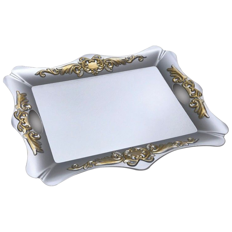 PLATEAU 36X28 CM MIX OR/ARGENT