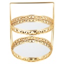 PRESENTOIR DECO METAL 2 NIVEAUX 26X30 CM MODELE OR 
