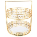 PRESENTOIR DECO METAL 2 NIVEAUX 30X25 CM MODELE OR