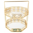 PRESENTOIR DECO METAL 2 NIVEAUX 30X25 CM MODELE OR