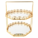 PRESENTOIR DECO METAL 2 NIVEAUX 31X25 CM MODELE OR