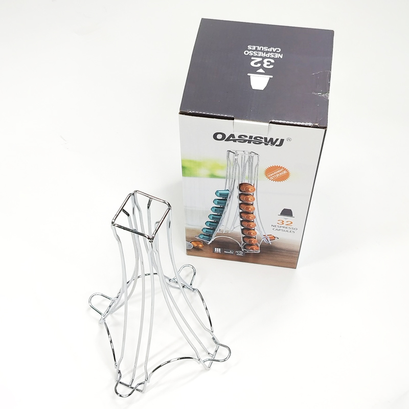 Support à capsules EXPRESSO (Compatible Nespresso) métal inox 30x17 cm