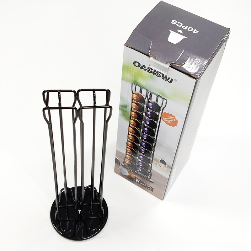 Support à capsules EXPRESSO (Compatible Nespresso) métal noir 37x11 cm