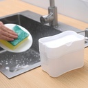 Distributeur liquide vaisselle avec éponge 10x9x14 cm Mix 3 Noir, Blanc, Gris