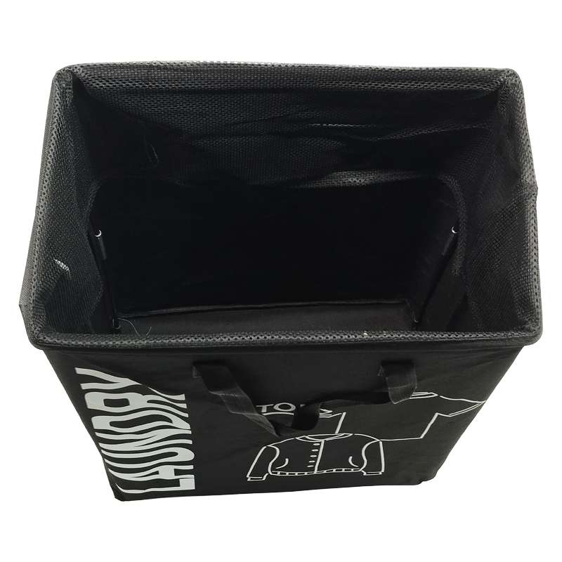 PANIER A LINGE AVEC ROULETTE 39X25X61 CM NOIR