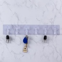 PORTE MANTEAU ADHESIF 6 POSITIONS COULEUR TRANSPARENT / OR