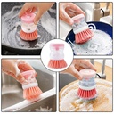 BROSSE AVEC DISTRIBUTEUR SAVON 8X5 CM MIX MAUVE/ROSE/VERT