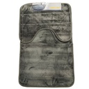 SET 2 TAPIS (TAPIS + CONTOUR WC) 50X80 CM + 40X50 CM COULEUR NOIR/GRIS/BEIGE