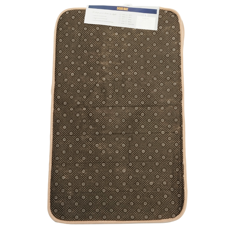 SET 2 TAPIS (TAPIS + CONTOUR WC) 50X80 CM + 40X50 CM COULEUR NOIR/GRIS/BEIGE
