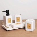 SET SALLE DE BAIN CERAMIQUE 4 PIECES MIX BLANC / NOIR