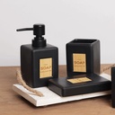 SET SALLE DE BAIN CERAMIQUE 4 PIECES MIX BLANC / NOIR