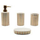 SET SALLE DE BAIN CERAMIQUE 4 PIECES MIX BLANC / NOIR