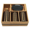 SET SALLE DE BAIN CERAMIQUE 4 PIECES MIX BLANC / NOIR