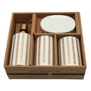 SET SALLE DE BAIN CERAMIQUE 4 PIECES MIX BLANC / NOIR