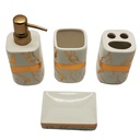 SET SALLE DE BAIN CERAMIQUE 4 PIECES MIX BLANC / NOIR
