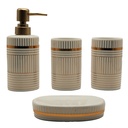 SET SALLE DE BAIN CERAMIQUE 4 PIECES MIX BLANC / NOIR