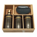 SET SALLE DE BAIN CERAMIQUE 4 PIECES MIX BLANC / NOIR