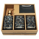 SET SALLE DE BAIN CERAMIQUE 4 PIECES MIX BLANC / NOIR