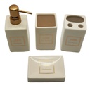 SET SALLE DE BAIN CERAMIQUE 4 PIECES MIX BLANC / NOIR