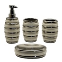 SET SALLE DE BAIN CERAMIQUE 4 PIECES MIX OR / ARGENT
