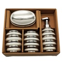 SET SALLE DE BAIN CERAMIQUE 4 PIECES MIX OR / ARGENT