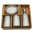SET SALLE DE BAIN CERAMIQUE 4 PIECES MIX OR / ARGENT