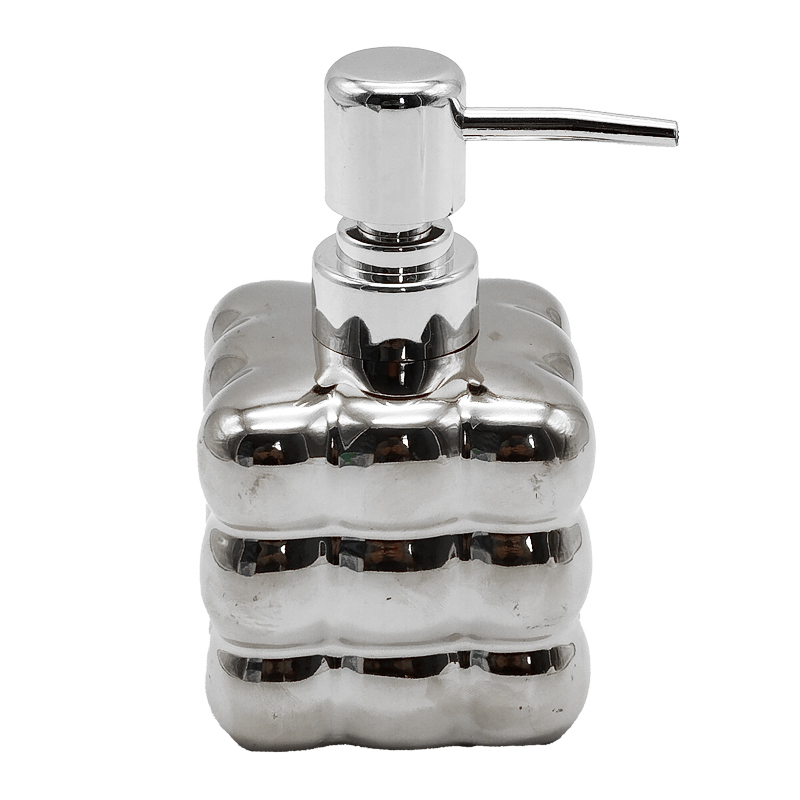 DISTRIBUTEUR SAVON CERAMIQUE 13 CM MIX OR / ARGENT