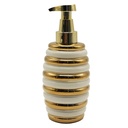 DISTRIBUTEUR SAVON CERAMIQUE 18 CM MIX OR / ARGENT / BLANC