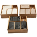 SET SALLE DE BAIN CERAMIQUE 4 PIECES MIX BLANC / NOIR / MARRON