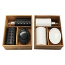 SET SALLE DE BAIN CERAMIQUE 3 PIECES MIX BLANC / NOIR